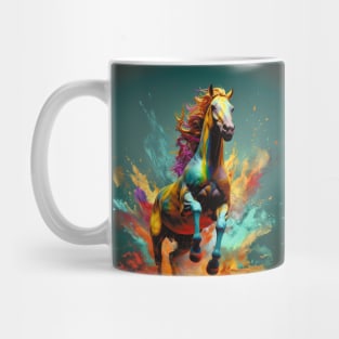 Colourful Galloping Horse Mug